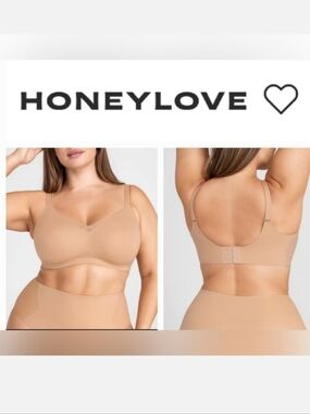 HONEYLOVE LiftWear Crossover Bra in Sand Sz XL++ US 38F NWT